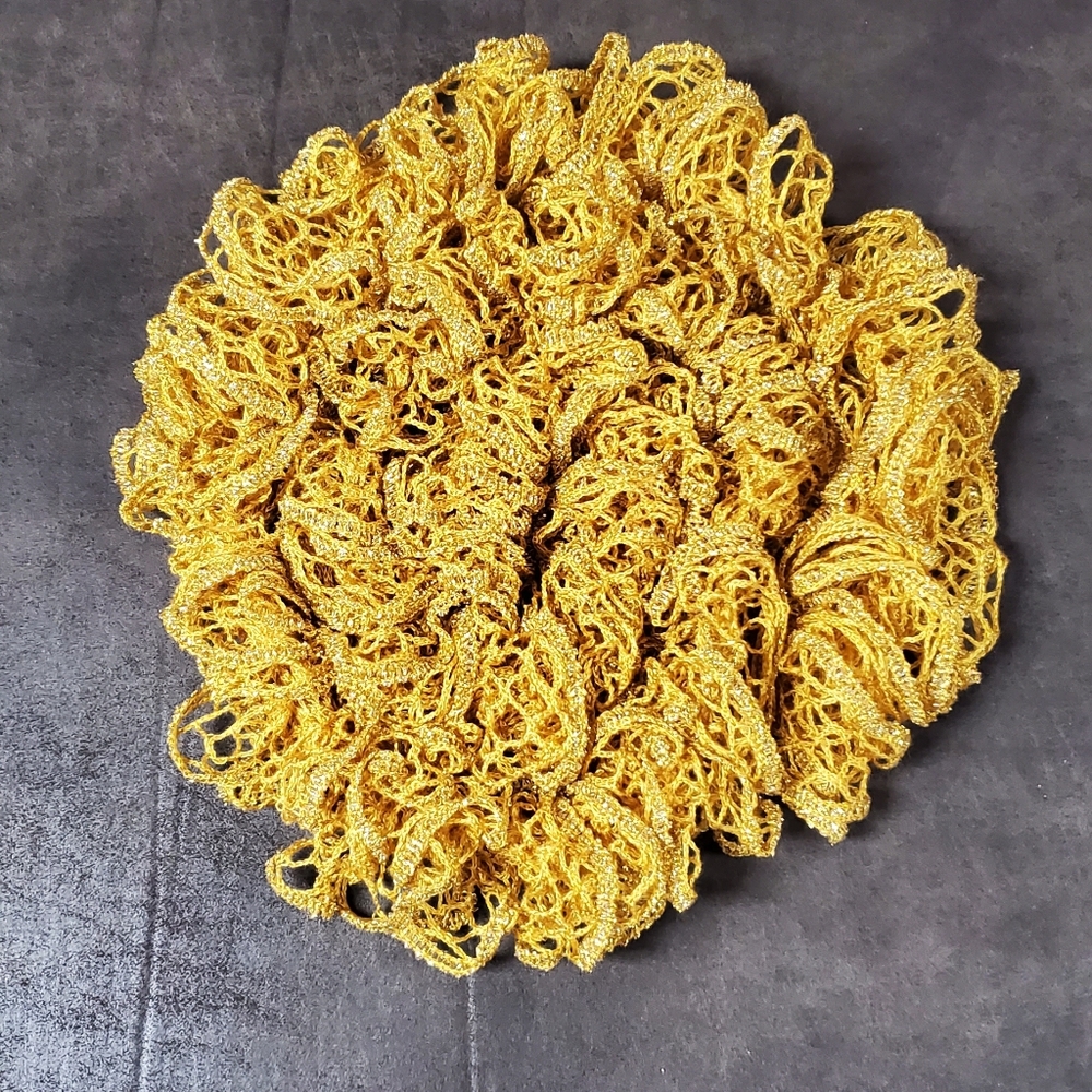 Gold Glitter Ruffle Scarf